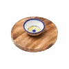 Jalini Wood Cheese Board + Ceramic Condiment Bowl Set