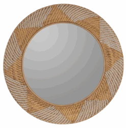 Nidhi Round Natural Basket Wall Mirror