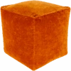 Burnt Orange Cotton Velvet Pouf