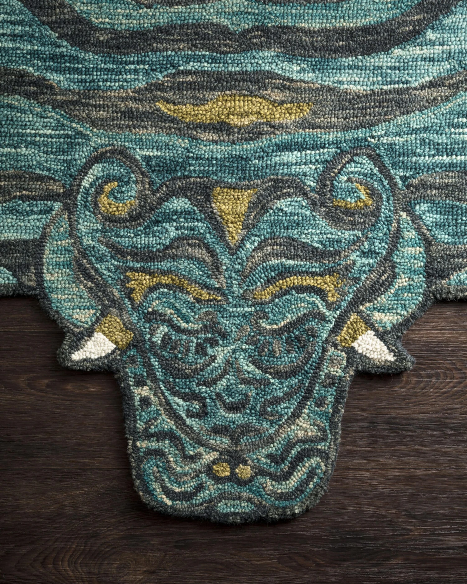 Feroz Teal Tiger Rug By Justina Blakeney® X Loloi 2 Feroz Teal Tiger Rug By Justina Blakeney® X Loloi - Image 2