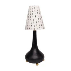 Jungalow Eytan Table Lamp Base In Black By Like A Lion™ -Home Touch Sale Store JUNGALOW LAMPS EYTAN BLACK ALL SHADES SQUARE