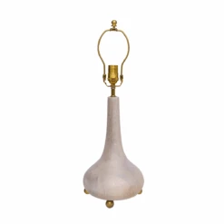 Jungalow Eytan Table Lamp Base In Grey Wash By Like A Lion™ -Home Touch Sale Store JUNGALOW LAMPS EYTAN WHITE SQUARE