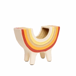 Rainbow Bowl In Neutral By Jungalow® -Home Touch Sale Store JUNGALOW RAINBOW PLANTER GREEN 02