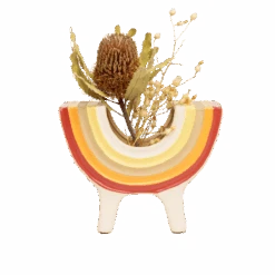 Rainbow Bowl In Neutral By Jungalow® -Home Touch Sale Store JUNGALOW RAINBOW PLANTER GREEN 03