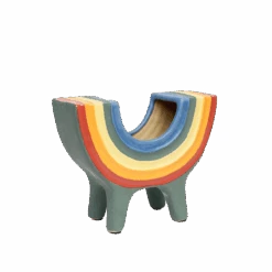 Rainbow Bowl In Navy By Jungalow® -Home Touch Sale Store JUNGALOW RAINBOW PLANTER NAVY 02