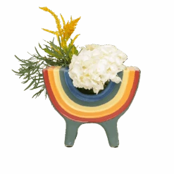 Rainbow Bowl In Navy By Jungalow® -Home Touch Sale Store JUNGALOW RAINBOW PLANTER NAVY 03