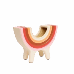 Rainbow Bowl In Pink By Jungalow® -Home Touch Sale Store JUNGALOW RAINBOW PLANTER PINK 01