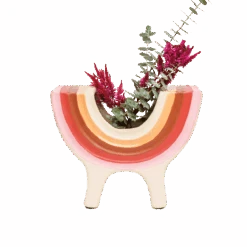 Rainbow Bowl In Pink By Jungalow® -Home Touch Sale Store JUNGALOW RAINBOW PLANTER PINK 03