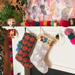 Colorful Pom Pom Garland -Home Touch Sale Store Jungalowchristmas1