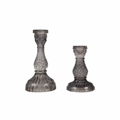 Smoky Gray Glass Candlestick Holder Set -Home Touch Sale Store MG 0726copy PhotoRoom
