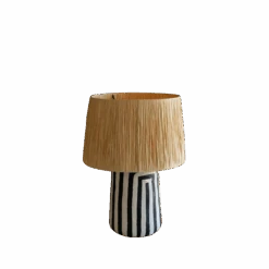 Araceli Paper Mache Black & White Table Lamp -Home Touch Sale Store NAST1002 1 PhotoRoom