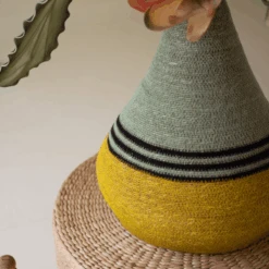 Pismo Mustard & Teal Seagrass Basket 5 Pismo Mustard & Teal Seagrass Basket -Home Touch Sale Store NDEC1001 3 PhotoRoom