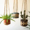 Mathus Printed Jute Hanging Planters - Set Of 3