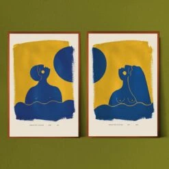 Night Art Print By Jungalow® -Home Touch Sale Store Night Swim duo