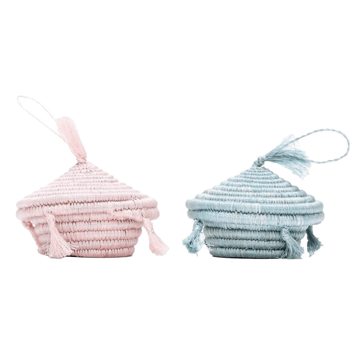 Pink Basket With Tassels Holiday Ornament 4 Pink Basket With Tassels Holiday Ornament - Image 4