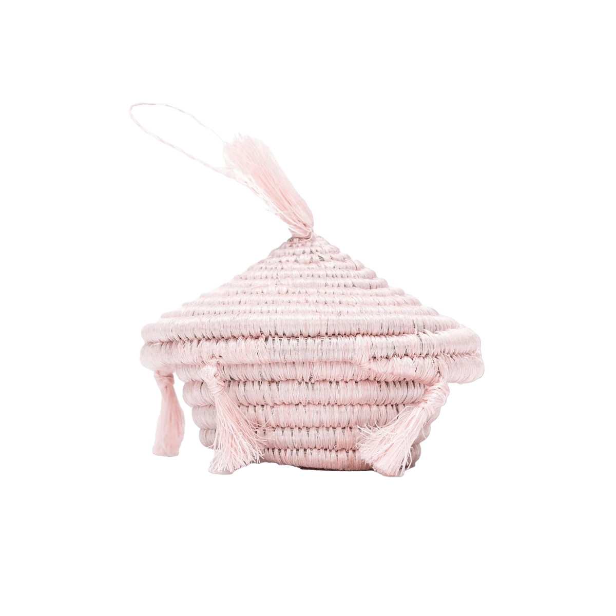 Pink Basket With Tassels Holiday Ornament 2 Pink Basket With Tassels Holiday Ornament - Image 2