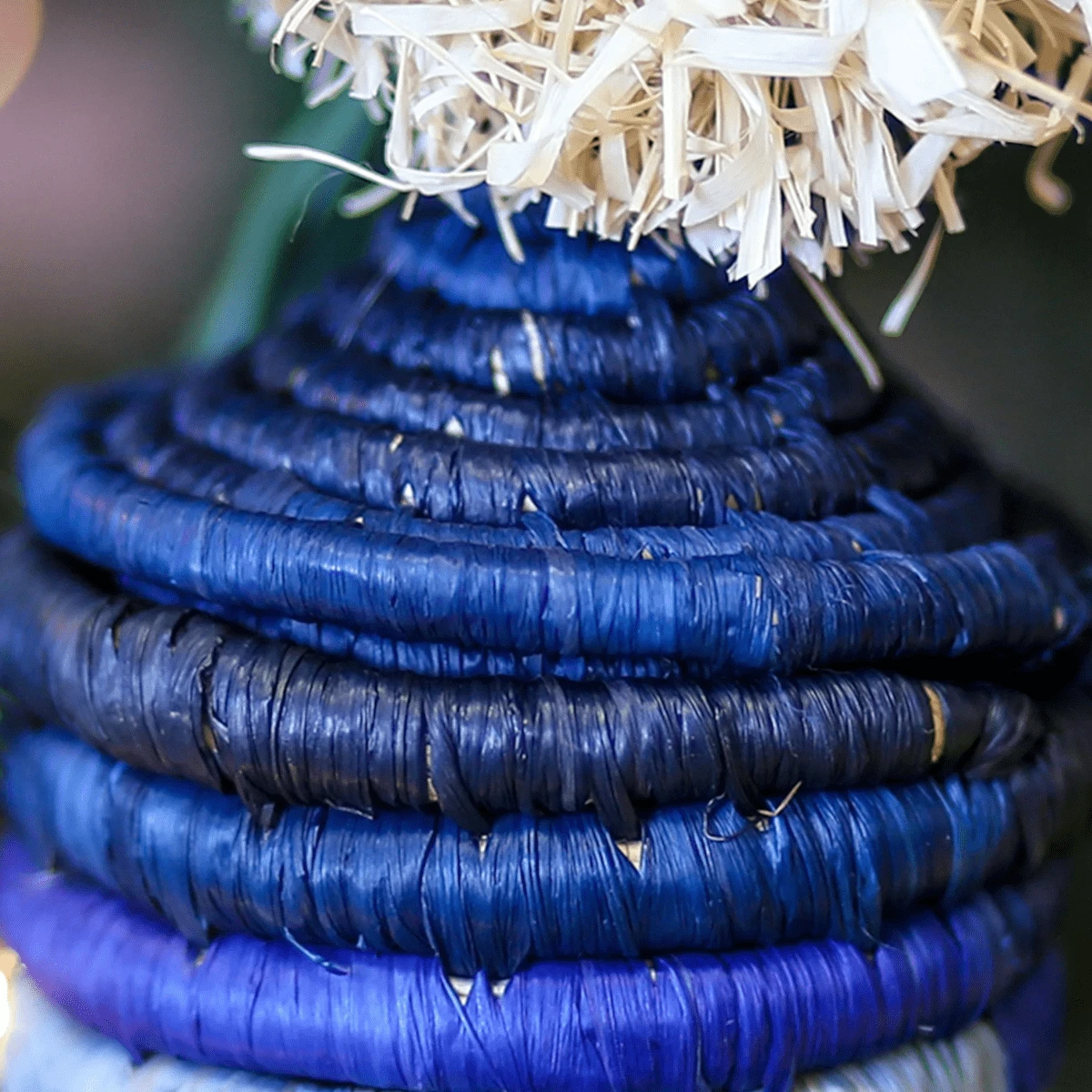 Blue Gradient Pom Pom Basket Holiday Ornament 4 Blue Gradient Pom Pom Basket Holiday Ornament - Image 4