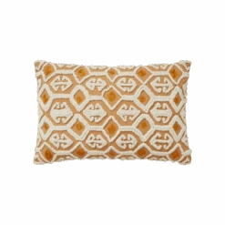 Yellow Embroidered Kivi Lumbar Pillow