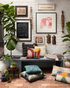 Striped Fiesta Pillow By Justina Blakeney® X Loloi -Home Touch Sale Store P238P0958BLMLPIL3 roomscene 2