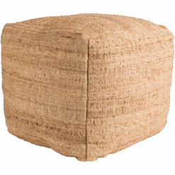 Jute Square Pouf