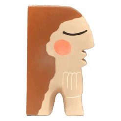 Jungalow Face Bookend Vase By Justina Blakeney™ -Home Touch Sale Store brownhairvase