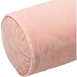 Cotton Velvet Bolster Pillow In Pink -Home Touch Sale Store cv052 detail corner
