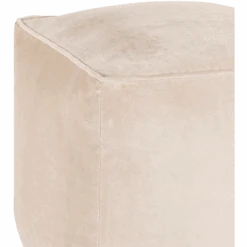 Cream Cotton Velvet Pouf -Home Touch Sale Store cvpf017 detail corner PhotoRoom