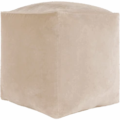 Cream Cotton Velvet Pouf -Home Touch Sale Store cvpf017 detail profile PhotoRoom