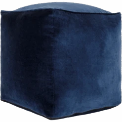 Navy Cotton Velvet Pouf -Home Touch Sale Store cvpf019 detail profile PhotoRoom