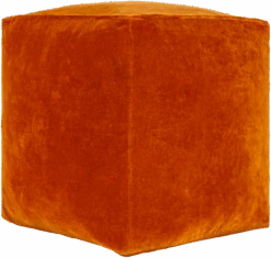Burnt Orange Cotton Velvet Pouf -Home Touch Sale Store cvpf020 detail profile PhotoRoom