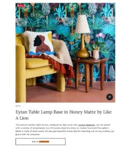 Jungalow Eytan Table Lamp Base In Honey Matte By Like A Lion™ -Home Touch Sale Store eytan lamp base in AD