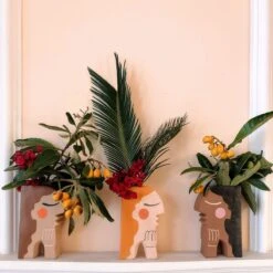 Jungalow Face Bookend Vase By Justina Blakeney™ -Home Touch Sale Store facevasebookend