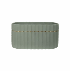 Pistachio + Gold Oval Vase