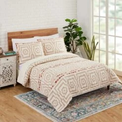Cream Hypnotic Quilt Set By Jungalow® -Home Touch Sale Store hypnoticcream2