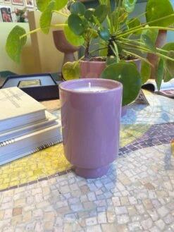 Jungalow Kaya Ceramic Candle - Lavender/Sugar Plum -Home Touch Sale Store lavendercandle