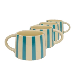 Jungalow Tierra Striped Mug Set In Teal -Home Touch Sale Store mugs3