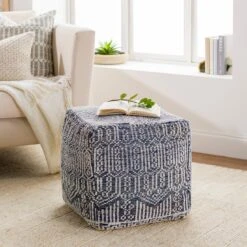 Navy Putri Hand Knotted Pouf -Home Touch Sale Store nbpf003 styleshot 201