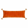 Orange Velvet Lumbar Pillow