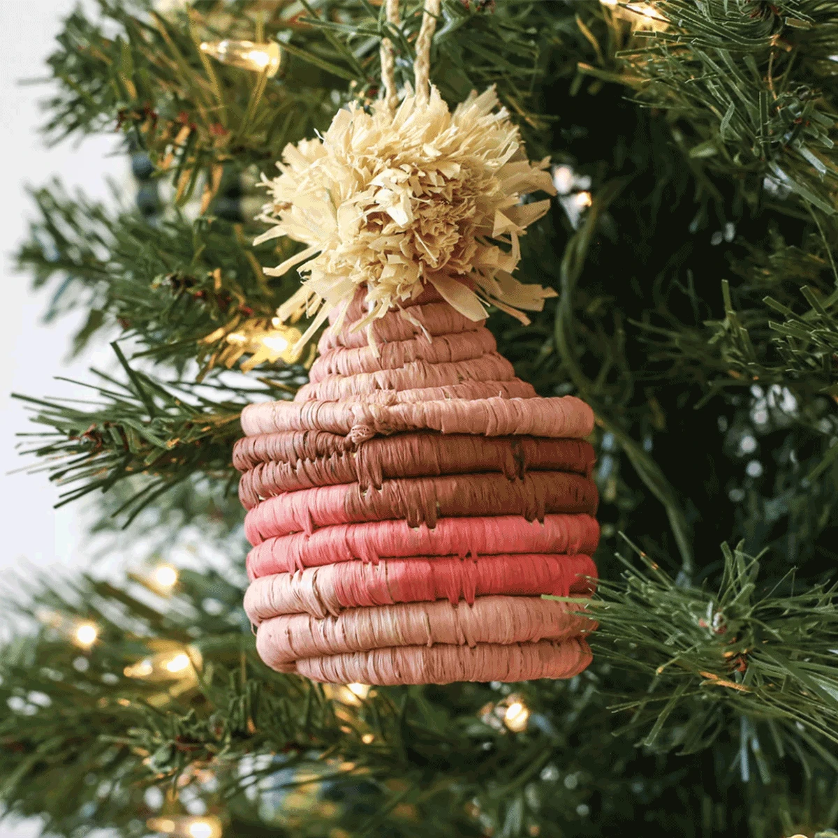 Pink Pom Pom Basket Ornament 2 Pink Pom Pom Basket Ornament - Image 2