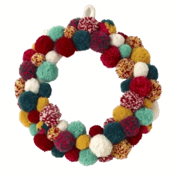 Colorful Pom Pom Wreath