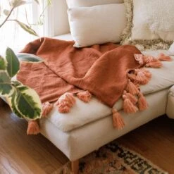 Jungalow Sol Natural Dyed Throw Blankets By Like A Lion™ 6 Jungalow Sol Natural Dyed Throw Blankets By Like A Lion™ -Home Touch Sale Store rust