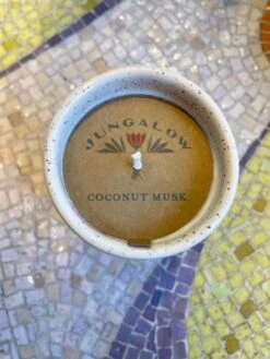 Jungalow Kaya Ceramic Candle - Speckled Cream/Coconut Musk 7 Jungalow Kaya Ceramic Candle - Speckled Cream/Coconut Musk -Home Touch Sale Store speckledcreamcandlelabel