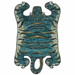 Feroz Teal Tiger Rug By Justina Blakeney® X Loloi
