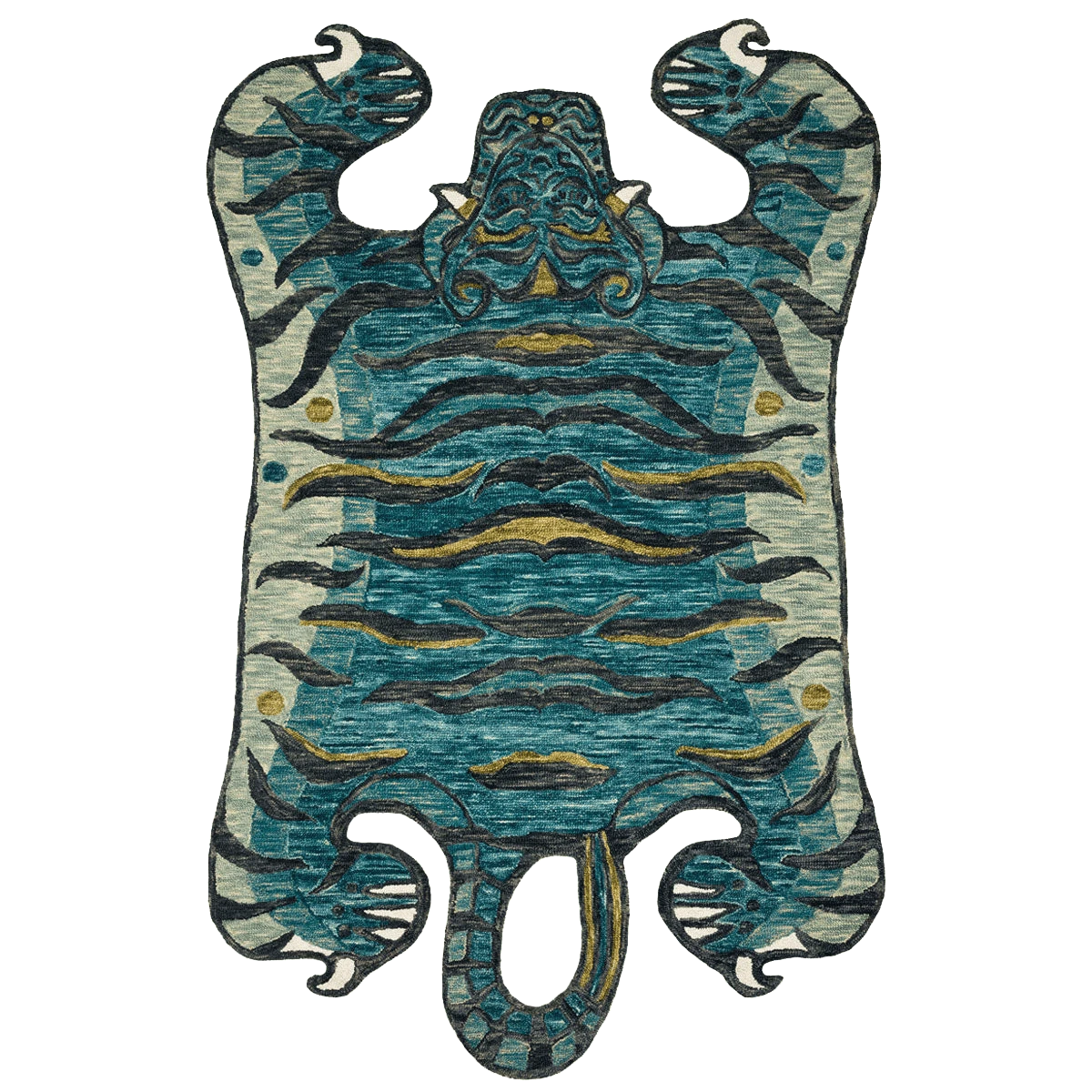 Feroz Teal Tiger Rug By Justina Blakeney® X Loloi 1 Feroz Teal Tiger Rug By Justina Blakeney® X Loloi