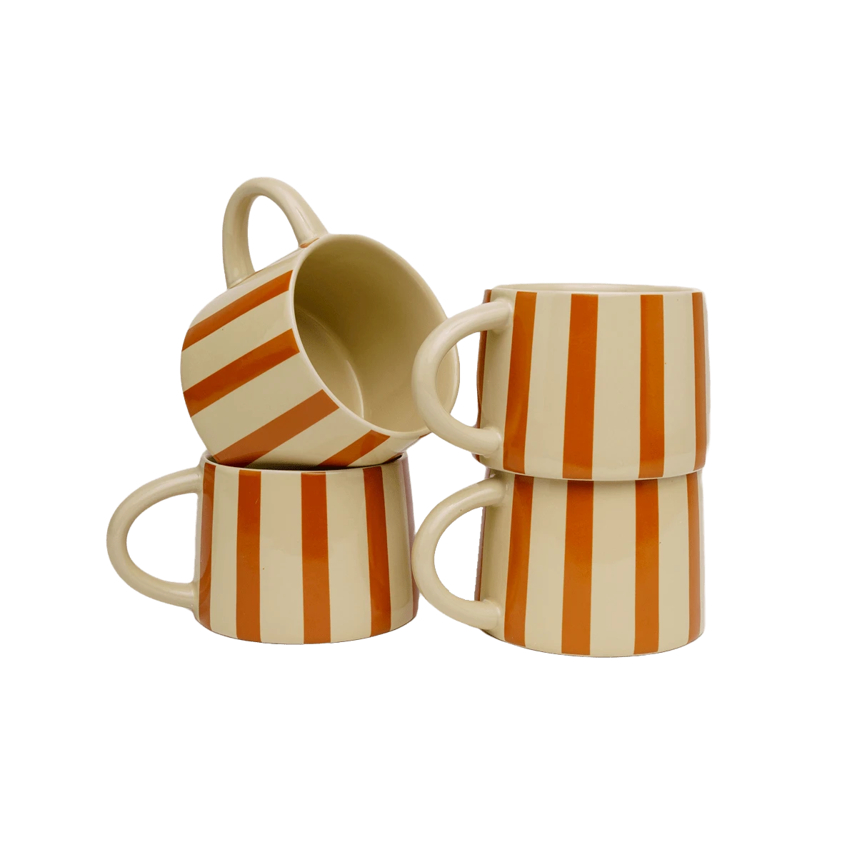 Jungalow Tierra Striped Mug Set In Amber 1 Jungalow Tierra Striped Mug Set In Amber
